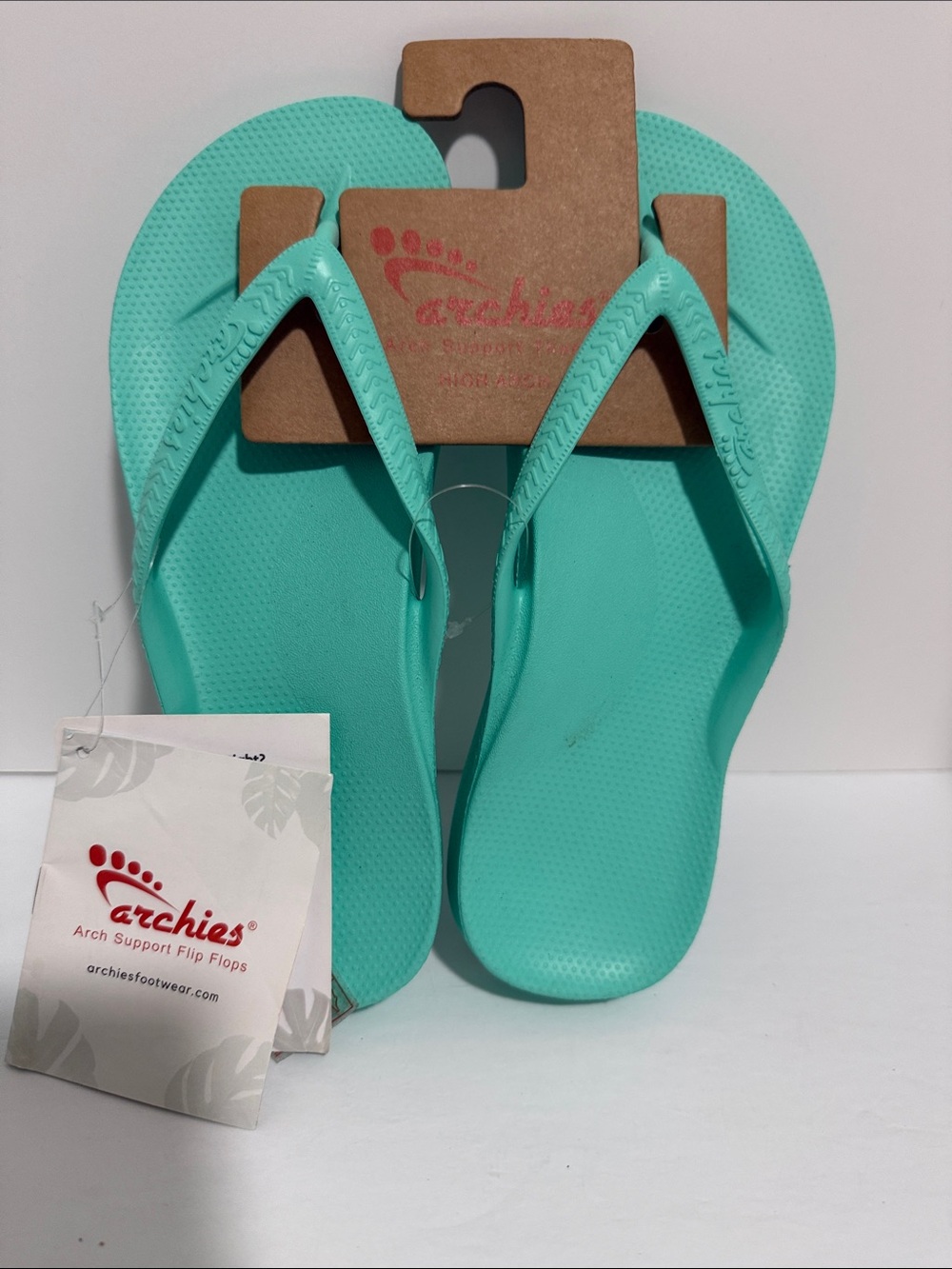 Archies Unisex Arch Support Flip Flops in Aqua Teal